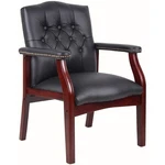 Maklaine Traditional Faux Leather Tufted Guest Chair Black New. Price: $262.69.