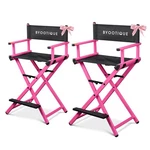 Byootique 28" Height Tall Director Chair Folding Artist Makeup Salon Pink Pack New. Price: $269.90.