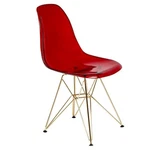 Maklaine Modern Gold Eiffel Base Dining Side Chair Red Finish New. Price: $115.74.