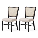 Maven Lane Wooden Dining Chair, Antique Black & Dove Fabric, 2PC (for Parts). Price: $82.24.