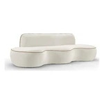 Meridian Furniture Swerve 100" Cream Velvet Upholstered Sofa New. Price: $1576.99.