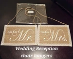 Set Of 2 Burnes Boston Wedding Chair Signs Wall Decor Mr. Mrs. Bride & Groom New. Price: $9.99.