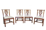 4 Maitland Smith Chippendale Regency Mahogany Dining Side Chairs W Silk Seats Unspecified. Price: $1715.50.