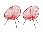 Xbrand 35.4" Red Rattan/steel Stationary Chair (set Of 2) CA-ZG6012VRD-1 New. Price: $152.99.