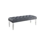 Best Master Suede Fabric Upholstered Tufted Bench In Gray/acrylic Legs New. Price: $106.32.