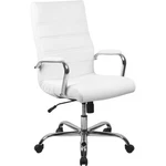 Flash Leathersoft Office Chair With Wheels And Arms, White GO-2286H-WH-GG New. Price: $224.99.