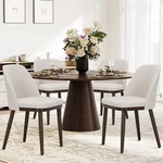 Upholstered Dining Chairs Set Of 4 Modern Fabric Beige Wood Legs Colamy Kitchen New. Price: $369.99.