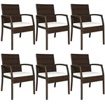 Costway Set 6 Patio Rattan Dining Chairs Cushioned Sofa Armrest Garden Deck New. Price: $418.99.