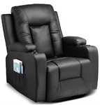 Comhoma Recliner Chair, 37.4 X W 35.8 40.94", Sku: H7134-BLK-D-L-ZDN, Open. Price: $254.79.