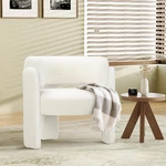 Cream Sherpa Barrel Accent Chair Comfy 3-LEGGED Upholstered Side New. Price: $312.99.