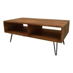 Benjara 42" Modern Cocktail Coffee Table With Open Compartments- Brown Wood Top New. Price: $409.99.