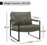 Recaceik SF-01 Grey Modern Accent Chair, Soft Leather Open. Price: $175.99.