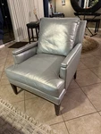 Hickory Chair Furniture Co. Silver Leather Accent Modern Wood Frame Used. Price: $250.00.