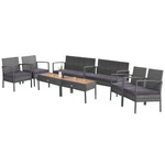Costway 4PCS Patio Rattan Furniture Set Cushioned Chair Wooden Tabletop Gray New. Price: $179.99.
