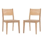 Linon Patty 18" Dining Chairs With Woven Seats Set Of 2 Natural Brown Wood New. Price: $234.99.
