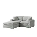 Comfort Pointe Julia 3-PIECE Chofa Plush Gray Cord-like Fabric New. Price: $989.01.