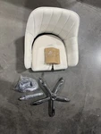 Bestera Vanity Chair With Wheels - Beige/silver Legs Open. Price: $183.27.