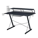 Techni Mobili Computer Gaming Desk Black Carbon Adjustable Shelves Media Storage New. Price: $246.87.