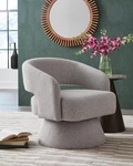 Signature Design By Ashley Nashkins Swivel Accent Chair, Pebble Gray, Boucl New. Price: $406.72.