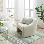 Better Homes & Gardens Emerson Curvy Accent Chair, Cream Linen New. Price: $320.00.