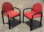 1975 Vintage Gae Aulenti For Knoll Upholstered Dining Arm Chairs 3 Available Used. Price: $625.00.
