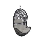 Sunnydaze Cordelia Resin Wicker Hanging Egg Chair AJ-772 Gray Cushions Open. Price: $427.49.
