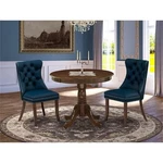 East West Furniture 3-PIECE Kitchen Table Set In Antique Walnut/navy Blue New. Price: $545.59.