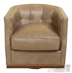 L49095: Maitland Smith 1139 Gray Leather Swivel Club Chair New. Price: $1195.00.