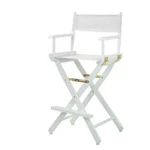 Director Chair White Frame & Canvas, 30" Bar Height Used. Price: $45.00.