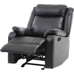 Maklaine Contemporary Faux Leather Rocker Recliner Black Finish New. Price: $455.13.