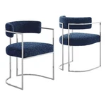 Modway Huron Dining Accent Chair Silver Navy New. Price: $296.55.