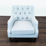 Madison Park Light Blue Tufted Lounge Chair Used. Price: $110.00.