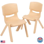 Flash Furniture Whitney 2 Pack Natural Plastic Stackable School Chair 10.5 Seat New. Price: $95.89.
