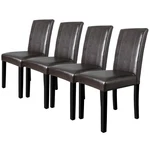 Set Of 4 Brown Leather Dining Chairs Modern Elegant Design For Home & Kitchen New. Price: $138.58.