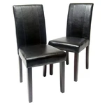 Roundhill Furniture Urban Style Solid Wood Leatherette Padded Parson Chair, Blac New. Price: $116.70.