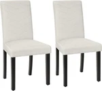 Vecelo Dining Chairs Set Of 2 Wood Legs High Back For Kitchen Beige Open. Price: $109.00.