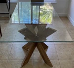 Dining Table, Brown, Glass 4 Matching Chairs No Damage Great Conditions Open. Price: $350.00.