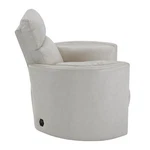 Pemberly Row Leather Power Cordless Swivel Glider Recliner Ivory New. Price: $1440.99.