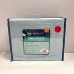 Serta Chill Nights Twin Cooling Sheet Set Light Blue New Package. Price: $19.97.