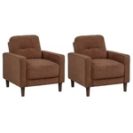 Pemberly Row Set Of 2 Transitional Tufted Fabric Track Arm Accent Chairs In Rust New. Price: $619.16.