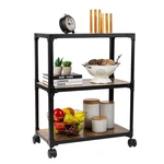 Mind Reader Rolling Bar Cart 3 Tier Kitchen Microwave Island On Wheels, New. Price: $52.75.