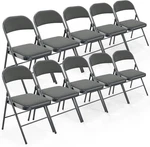 Bonnlo Set 10 Gray Padded Folding Chairs Steel Frame For Home & Office New. Price: $157.69.