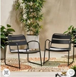 Cowan Set Of 2 Iron Dining Chairs- Matte Black Christopher Knight Hom Open. Price: $108.35.