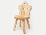 Wooden Kids Stool With Flower Backrest Handcrafted, Natural Chair New. Price: $58.95.