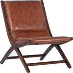 Antique Brown Gibbs Leather Chair With Teak Frame New. Price: $1419.00.