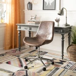 Safavieh Fletcher Swivel Office Chair Brown / Chrome New. Price: $173.63.