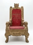 Vintage 50S Hiram Walker Imperial Whiskey Chalkware Throne Chair Bottle Display Used. Price: $119.99.