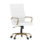Office Chair Mid Back Swivel Leathersoft White Gold 27 X 26 43 Adjustable New. Price: $209.99.