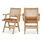 Bowery Hill Contemporary Cognac Vegan Leather Dining Arm Chair (set Of 2) New. Price: $419.44.