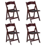 Padded Folding Chairs 4 Pack Mahogany Resin Comfy Event Indoor Outdoor New. Price: $259.99.
